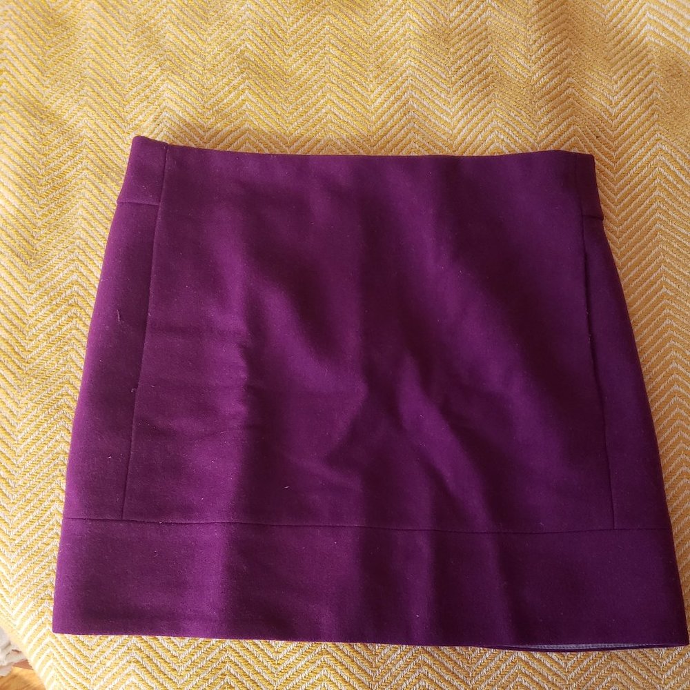 J. Crew Factory Purple Wool Mini Skirt